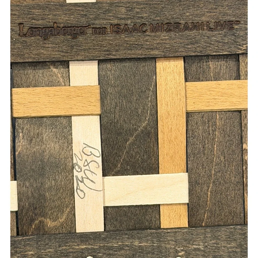 Longaberger for Isaac Mizrahi Live 2020 Woven Basket Tri-Color Wood Black Cream